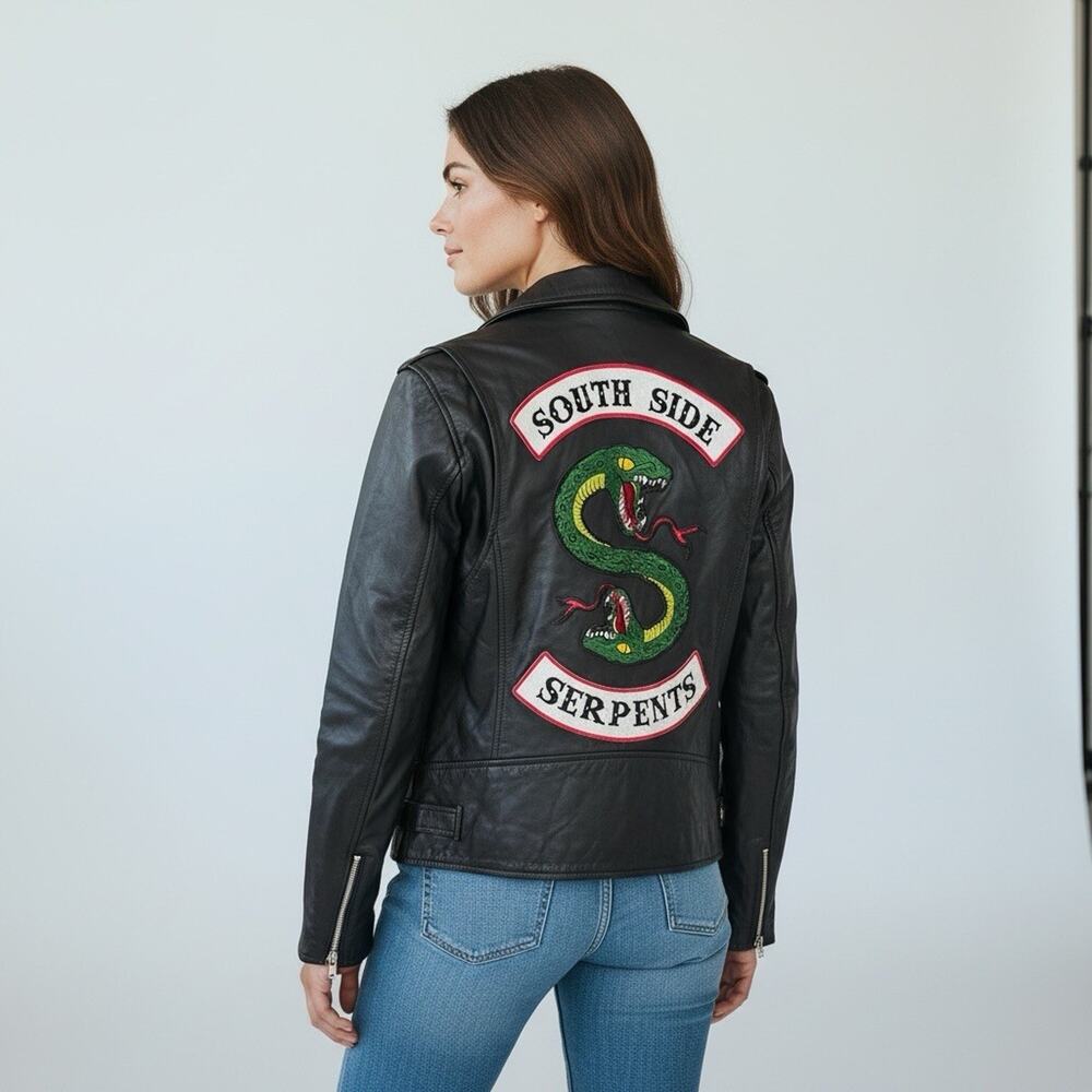 Stranger Things South Side Serpents Jacket Women's Medium Black Pre-Owned